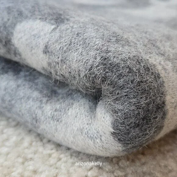 NWOT Grey Knit Camo Scarf Wool Alpaca - Picture 5 of 13